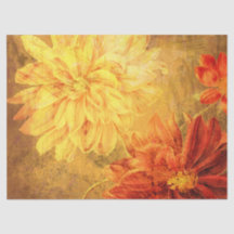 Floral Grunge Oranje debetpapier