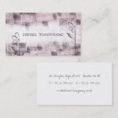 Floral Grunge Paars en Lila Visitekaartje (Voorkant / Achterkant)