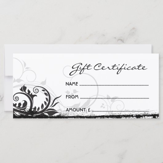 Floral Grunge Rack Kaart (Achterkant)