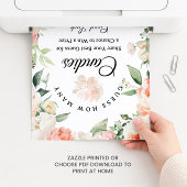 Floral Guess How Many Candies Game Sign Poster