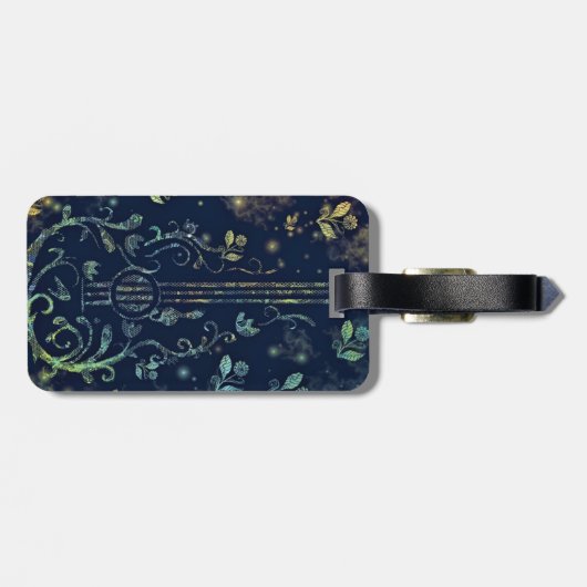 Floral Guitar Bagagelabel (Achterkant horizontaal)