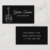 Floral Guitar Muziekinstrument Leraar Elegan Visitekaartje (Voorkant / Achterkant)