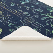 Floral Guitar Sherpa Blanket Sherpa Deken (3/4)