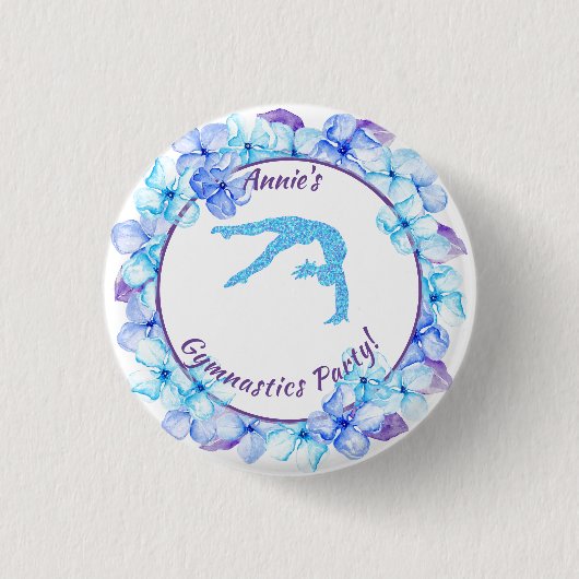 Floral Gymnastics Party Button (Voorkant)