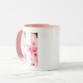 Floral H Initial Mug | Personalized Name & Traits Mok (Voorkant links)