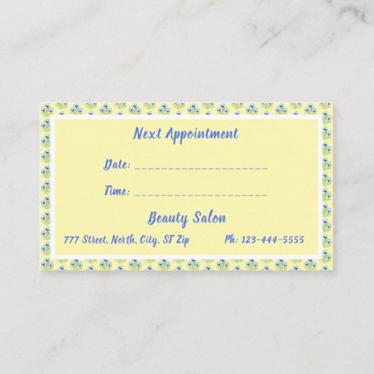 Floral Hair Stylist Afspraakkaart Contactkaartje (Achterkant)