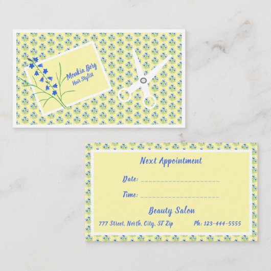 Floral Hair Stylist Afspraakkaart Contactkaartje (Voorkant / Achterkant)