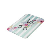 Floral Hair Stylist Gouden Schaar & Schoonheid ges Badmat (Gekanteld)