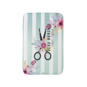 Floral Hair Stylist Gouden Schaar & Schoonheid ges Badmat (Voorkant Verticaal)