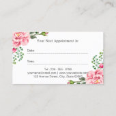 Floral Hair Stylist Logo Beauty Salon Afspraak Afsprakenkaartje (Achterkant)