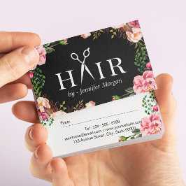 Floral Hair Stylist Logo Beauty Salon Afspraak Afsprakenkaartje