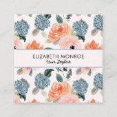 Floral Hair Stylist Make-up Salon Vierkante Visitekaartje (Voorkant)