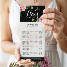 Floral Hair Stylist Moderne Schoonheidssalon Prijs Reclamekaart