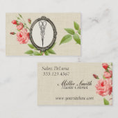  Floral Hair Stylist Shears Scissors Visitekaartje (Voorkant / Achterkant)