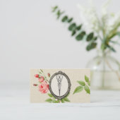  Floral Hair Stylist Shears Scissors Visitekaartje (Staand voorkant)