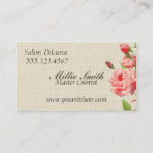  Floral Hair Stylist Shears Scissors Visitekaartje (Achterkant)