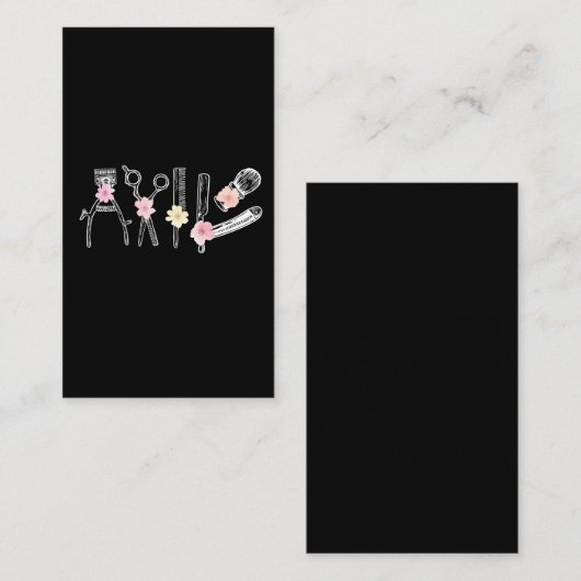 Floral Hairdresser Haarstylist Barber Tools Flower Visitekaartje (Voorkant / Achterkant)