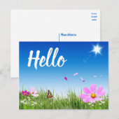 Floral Hallo Daisy Butterfly Wildbloemen Vrienden Briefkaart (Voorkant / Achterkant)