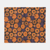 Floral Halloween Fleece Deken (Voorkant (Horizontaal))