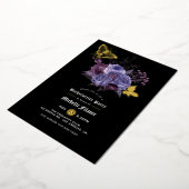 Floral Halloween Gothic Bachelorette Party Folie Uitnodiging (Gedraaid)