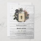 Floral Halloween Gothic Bachelorette Party Invitat Kaart (Voorkant)