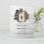 Floral Halloween Gothic Bachelorette Party Invitat Kaart (Staand voorkant)