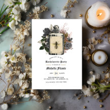 Floral Halloween Gothic Bachelorette Party Invitat