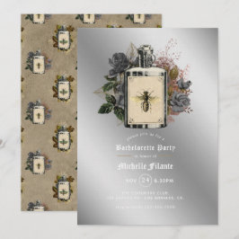 Floral Halloween Gothic Bachelorette Party Invitat Kaart