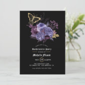 Floral Halloween Gothic Bachelorette Party Kaart (Staand voorkant)