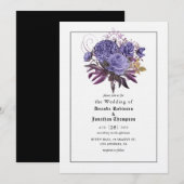 Floral Halloween Gothic Wedding Invitation Kaart (Voorkant / Achterkant)