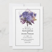 Floral Halloween Gothic Wedding Invitation Kaart (Voorkant)