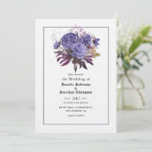 Floral Halloween Gothic Wedding Invitation Kaart (Staand voorkant)