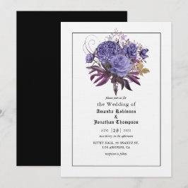 Floral Halloween Gothic Wedding Invitation Kaart