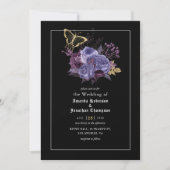 Floral Halloween Gothic Wedding Invitation Kaart (Voorkant)