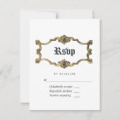 Floral Halloween Gothic Wedding RSVP Kaartje (Voorkant)