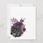 Floral Halloween Gothic Wedding RSVP Kaartje (Achterkant)