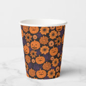 Floral Halloween Papieren Bekers (Achterkant)