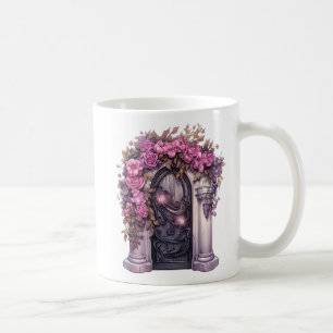 Floral Halloween Pink Haunted House Koffiemok