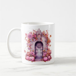 Floral Halloween Pink Haunted House Koffiemok