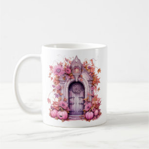 Floral Halloween Pink Haunted House Koffiemok