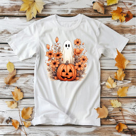 Floral Halloween Pompoen Ghost T-shirt