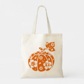 Floral Halloween Pumpkin Canvas tas (Achterkant)