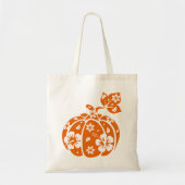 Floral Halloween Pumpkin Canvas tas (Voorkant)