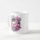 Floral Halloween roze pompoen Koffiemok (Voorkant links)