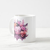 Floral Halloween roze pompoen Koffiemok (Voorkant links)