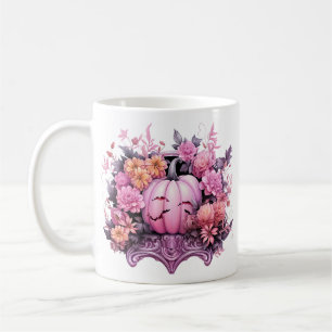 Floral Halloween roze pompoen Koffiemok