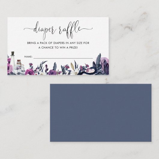 Floral Halloween schedel Snake Luier Raffle Douche Informatiekaartje (Voorkant / Achterkant)