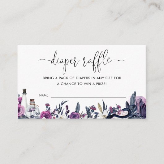 Floral Halloween schedel Snake Luier Raffle Douche Informatiekaartje (Voorkant)