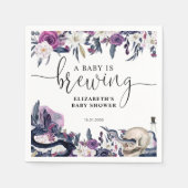 Floral Halloween Skull Baby is Brouwdouche Servet (Voorkant)