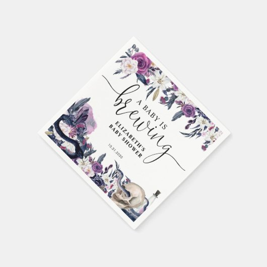 Floral Halloween Skull Baby is Brouwdouche Servet (Hoek)